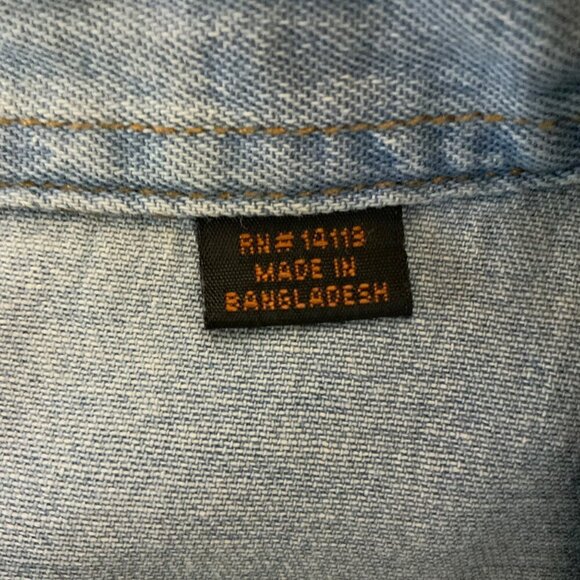 Plains Western Wear Long-Sleeve Denim Shirt XL Sawtooth Pockets Snap Closure - Picture 6 of 8